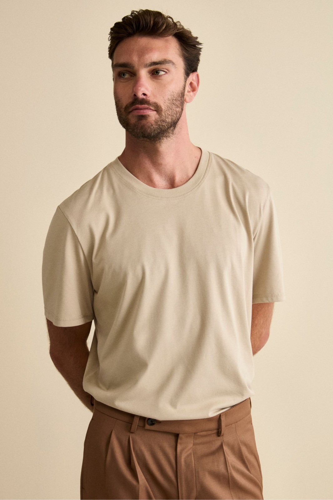 Men's Essential Crew Neck T-Shirt - Beige