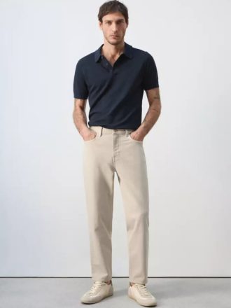 Men's Navy Blue Short Sleeve Polo Shirt